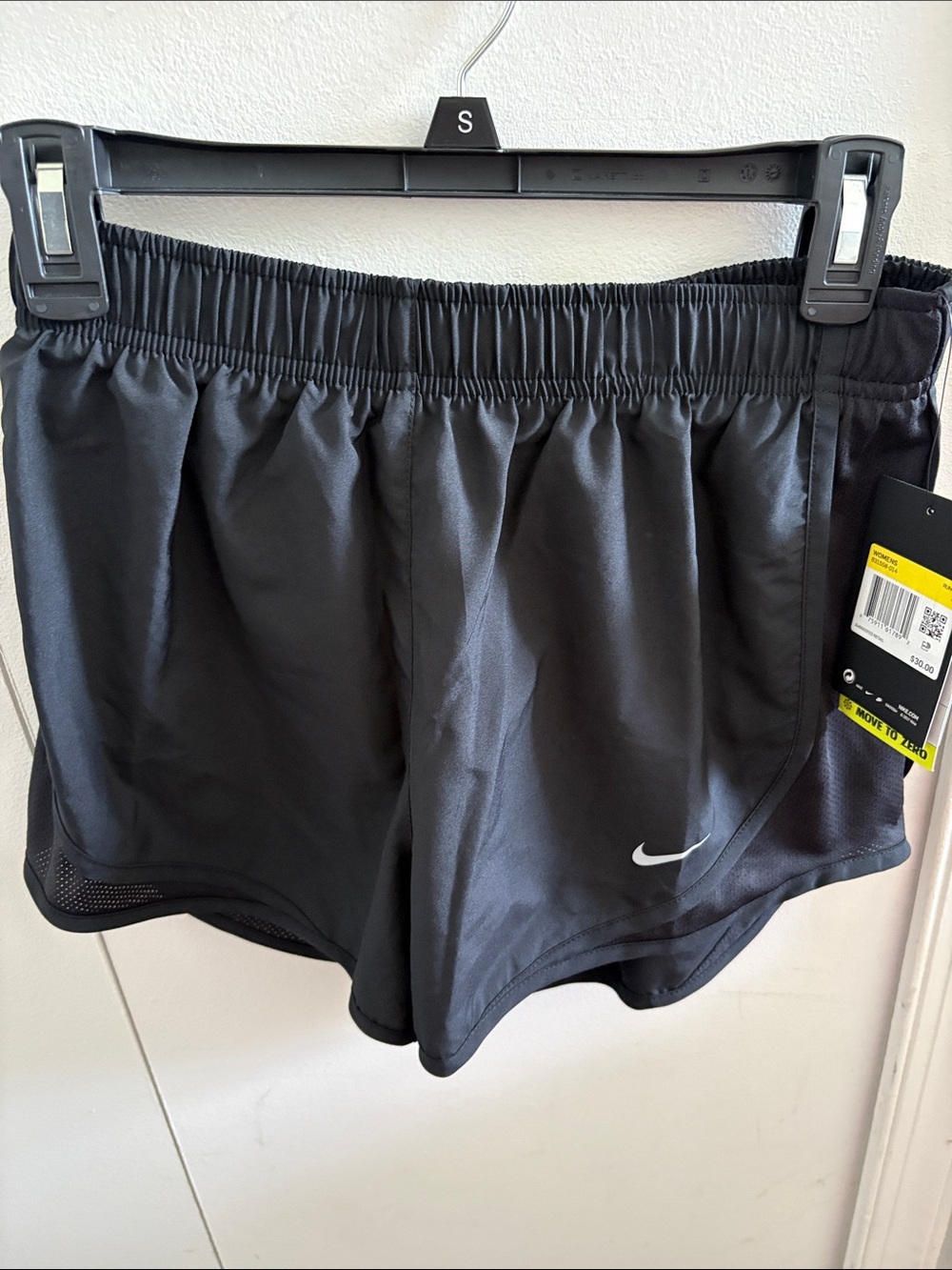 Nike Women's Black Athletic Running Shorts with Swoosh
